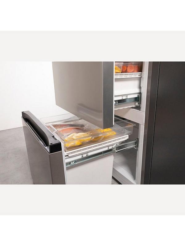 Hisense RM469N4ACEUK 60cm Wide, Triple Door, Freestanding Fridge Freezer - Stainless Steel - Image 4